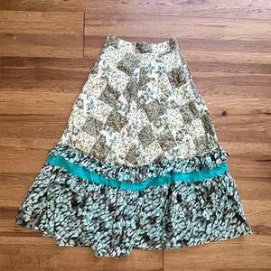 Anthropologie Raga Patchwork Maxi‎ Skirt Women’s Sz M Boho 90’s Y2K Farm Cottage
